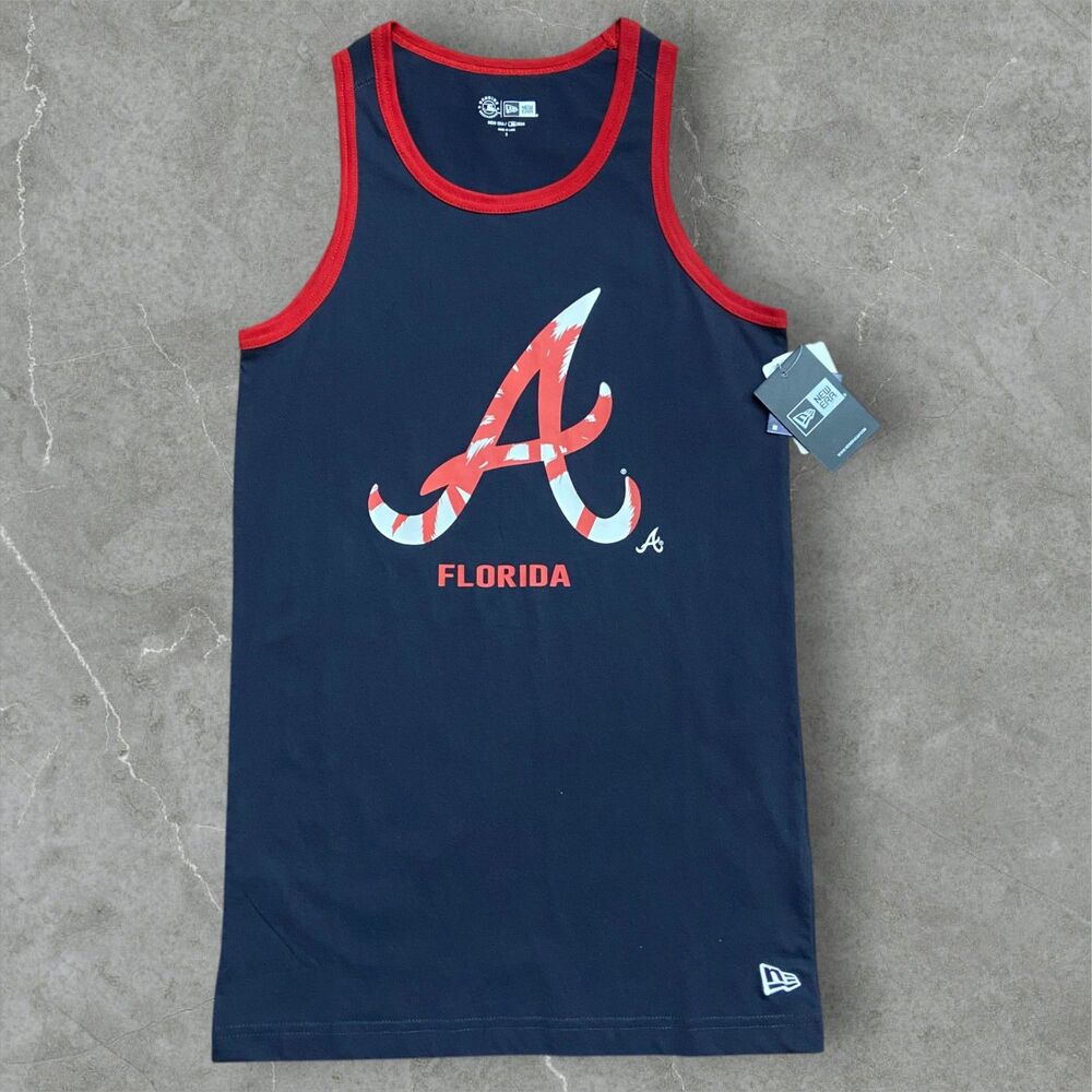 New Era x MLB Atlanta Braves Spring Training Florida Navy Red Tank Top NWT Small